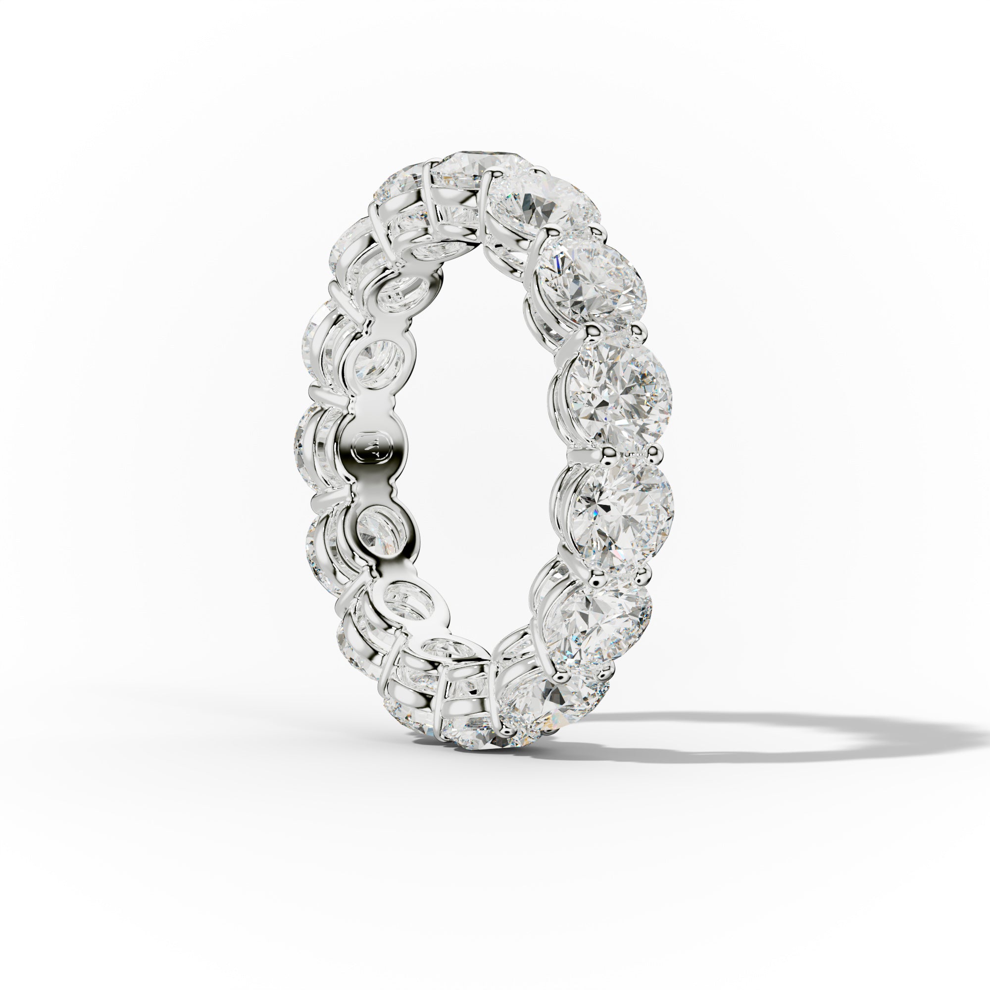 5.0 Carat Round Diamond Eternity Band Shared Prong